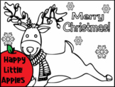 Merry Christmas! Reindeer Coloring Sheet