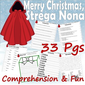 Preview of Merry Christmas Strega Nona Read Aloud Book Companion Reading Comprehension