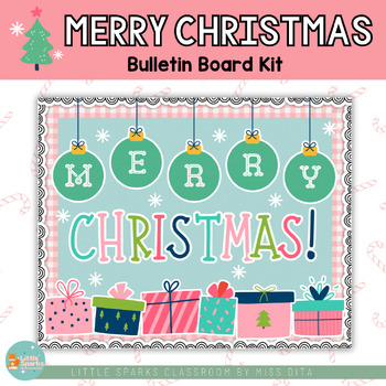 Preview of Merry Christmas | Sweet Pink Christmas Presents | Bulletin Board Kit