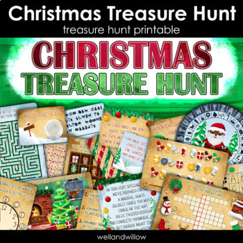 Merry Christmas Treasure Hunt Printable | Escape Room for Kids by ...