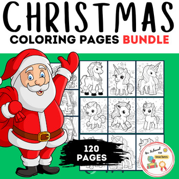 Preview of Merry Christmas Unicorn Coloring Bundle - "Christmas Unicorn"