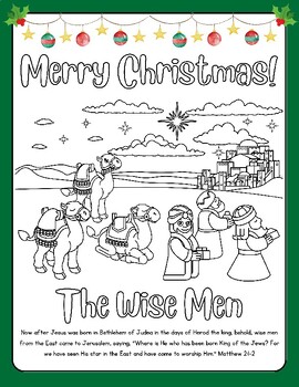 Merry Christmas Wise Men to Jerusalem to see Herod Coloring Page Bible ...