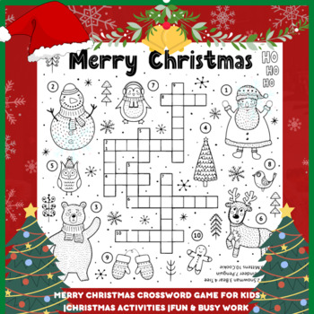 Merry Christmas crossword game for kids |Christmas activities |Fun ...