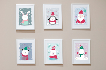 Merry Christmas with cute characters (clip art) by Au-art and crafts