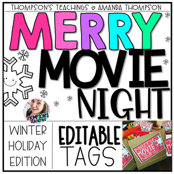 Preview of MOVIE NIGHT GIFT TAGS FREEBIE