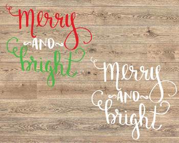 Download Merry And Bright Christmas Svg Christmas Cut Files Clipart 955s By Hamhamart