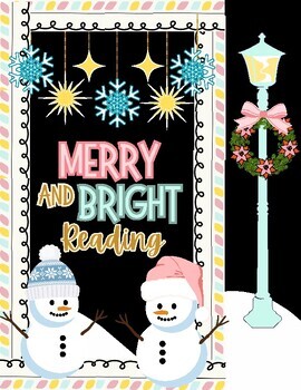 Preview of Merry and Bright Winter Door Décor-Bulletin Board- Library or Classroom