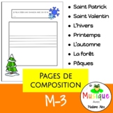 Partition Par Thème | Page de Composition Maternelle à 3e année