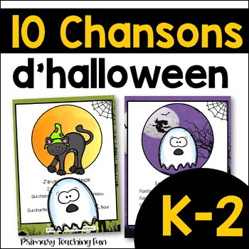 Preview of French Halloween Activities, 10 Fun Halloween Songs for Reading and Rhyming