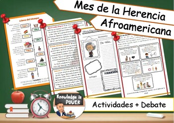 Preview of Mes de la Herencia Afroamericana | Activities + Debate | For Kids | Spanish