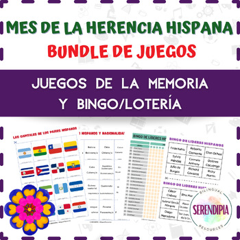 Preview of Mes de la Herencia Hispana || BUNDLE DE JUEGOS: Países y Líderes Hispanos | ELE