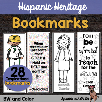 Preview of Mes de la Herencia Hispana Marcador de Libros Hispanic Heritage Month Bookmarks