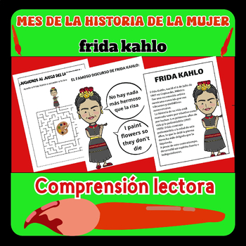 Preview of Mes de la Historia de la Mujer Preguntas de comprensión y lectura de Frida Kahlo