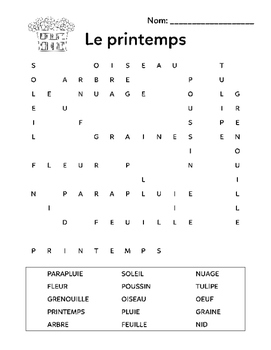 Mes mots cachés pour... (My Word Search for...) - French Word Search ...
