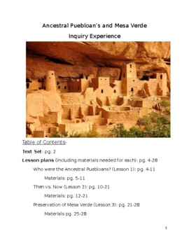 Preview of Mesa Verde National Park Inquiry Experience