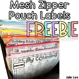 Mesh Zipper Pouch Labels for Organization Freebie