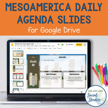 Preview of Mesoamerica Daily Agenda Slide Templates for Google Drive | Aztec Inca Maya