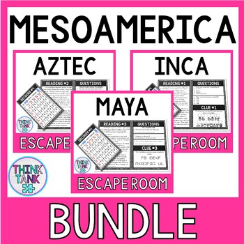 Preview of Mesoamerica Escape Rooms BUNDLE- Maya, Inca, Aztec