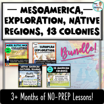 Preview of Mesoamerica, Exploration, Colonization, & Native Regions- No-Prep BUNDLE!
