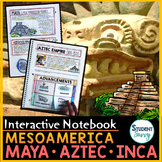 Mesoamerica Interactive Notebook Worksheets Maya - Aztec -