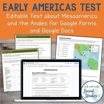 Preview of Mesoamerica Test | Study Guide and Unit Assessment | Aztec Inca Maya