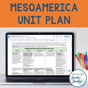 Preview of Mesoamerica Unit Plan and Lesson Overview | Aztec Inca Maya