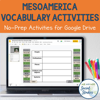 Preview of Mesoamerica Vocabulary Activities for Google Drive | Olmec Aztec Inca Maya