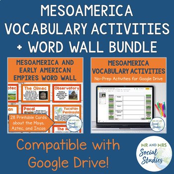 Preview of Mesoamerica Vocabulary Activity Set and Word Wall Bundle