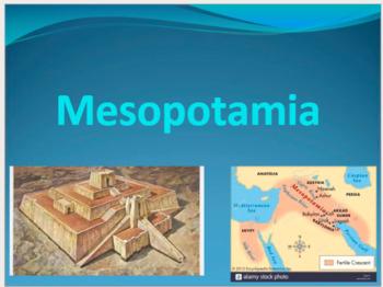 Preview of Mesopotamia / Sumerians Presentation and Test (73 Slides, 2 page Test ~3 days)