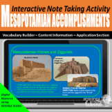 Mesopotamia Accomplishments Interactive Note Taking Activi