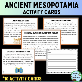 Preview of Mesopotamia Card Activities