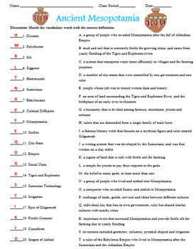 Ancient Mesopotamia Worksheet Answers - Promotiontablecovers
