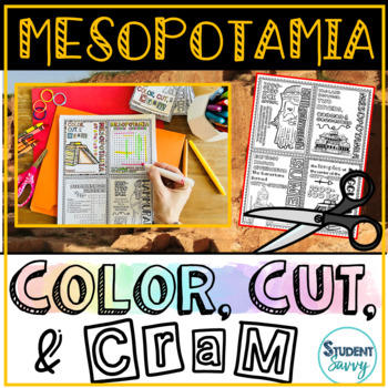 Preview of Ancient Mesopotamia Coloring Pages Notes Doodle Word Search Activities