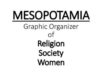 Preview of Mesopotamia Culture and Society Lesson and Graphic Organizer