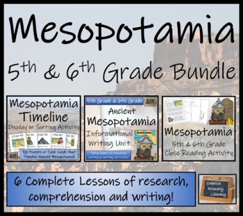 Preview of Mesopotamia Display Timeline Close Reading & Writing Bundle | 5th & 6th Grade