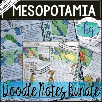 Preview of Mesopotamia Doodle Notes Bundle (Print and Digital)