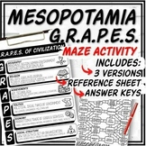 Mesopotamia G.R.A.P.E.S. Maze Activity & Reference Sheet