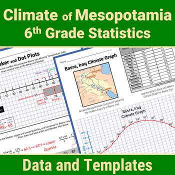 Preview of Mesopotamia Geography 6th Grade Statistics Analyze Climate and Weather Data