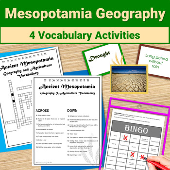 Preview of Mesopotamia Geography Vocabulary Activity Hexagonal Thinking Word Wall