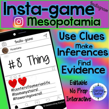 Preview of Mesopotamia Activity-Instagram (Editable Insta-game)