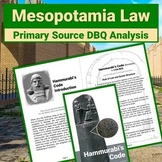 Mesopotamia Primary Source DBQ Activity - Hammurabi's Code