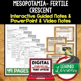 Mesopotamia, River Valley Civilization Guided Notes and Po