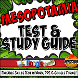 Mesopotamia Skills Test & Study Guide Bundle, Editable, Pr