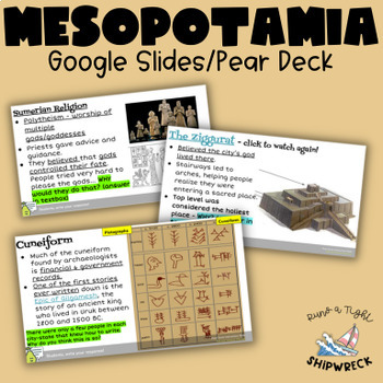 Preview of Mesopotamia The First Civilization Interactive Pear Deck Google Slides
