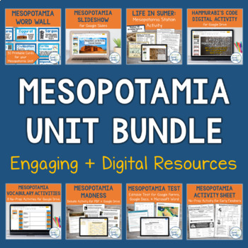 Preview of Ancient Mesopotamia Unit Bundle | Activities, Projects, Notes, Timeline, Test