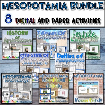 Preview of Mesopotamia Unit Bundle | Reading Comp, Presentations & Notes -Print & Digital