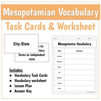 Preview of Mesopotamia Vocabulary Task Cards