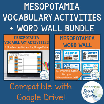 Preview of Mesopotamia Vocabulary Activity Set and Word Wall Bundle