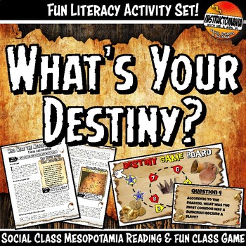 Preview of Mesopotamia What's Your Destiny Close Reading & Fun Reading Comprehension Game