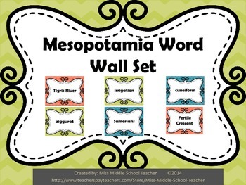Preview of Ancient Mesopotamia Word Wall Set